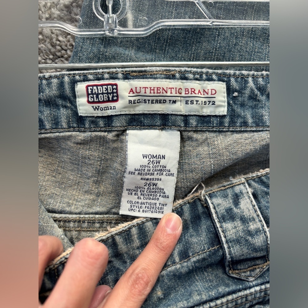 Y2K Vintage Grunge Faded Glory Streetwear Distressed Straight Leg Jeans 2X - 3X - Picture 7 of 8